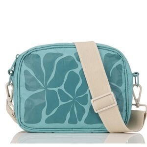 Aloha Blue Floral Crossbody Bag with Adjustable Strap